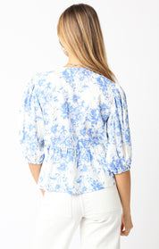 Blue & White Helen Top