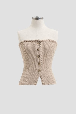 Braided Sleeveless Sweater Top