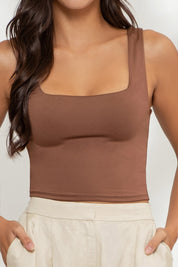 Brown Squared Tank Top