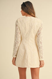 Cream Bow Detail Mini Dress