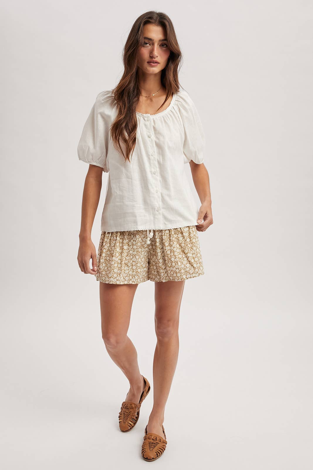 White Puff Sleeve Blouse