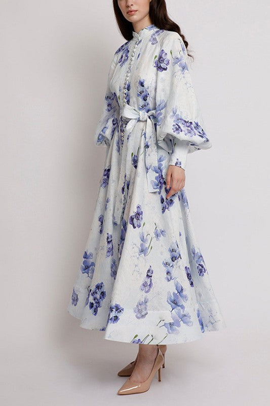 Blue Floral Maxi Dress