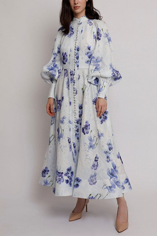 Blue Floral Maxi Dress