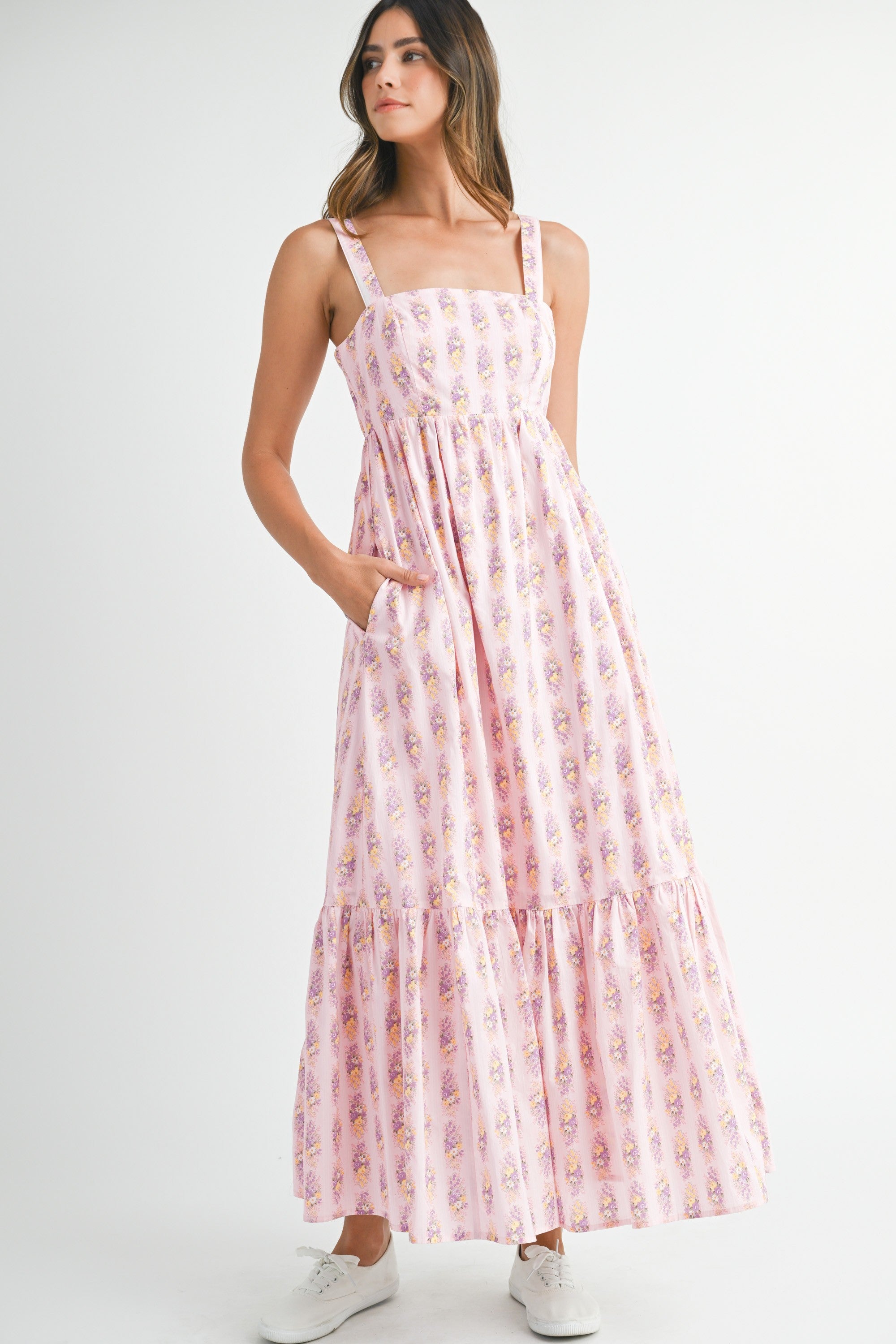 Pink Floral Maxi Dress