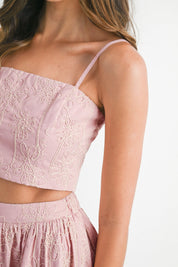 Purple Floral Tube Top & Midi Skirt