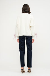 Off White Braided Bow Sweater