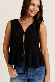 Black Tie Detail Top