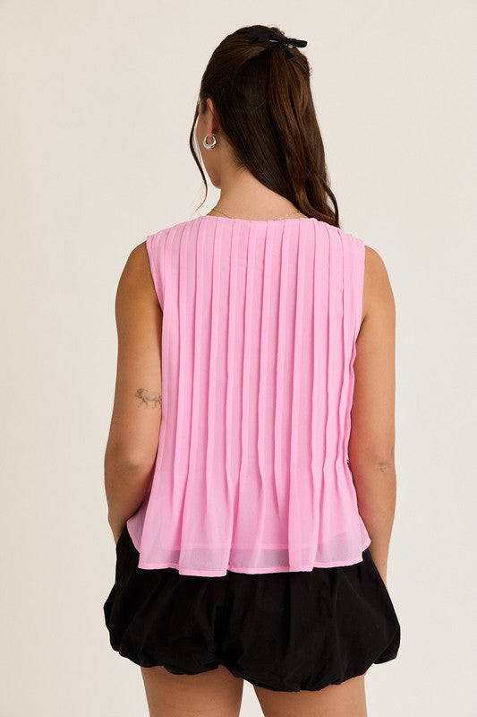 Pink Tie Detail Top