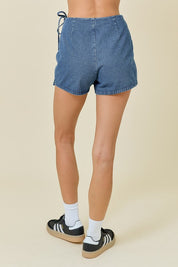 Denim Pocket Wrap Skort