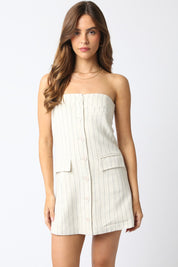 Cream & Black Freya Stripe Dress