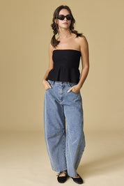Black Ellie Strapless Top