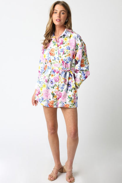 Multi Color Floral Romper