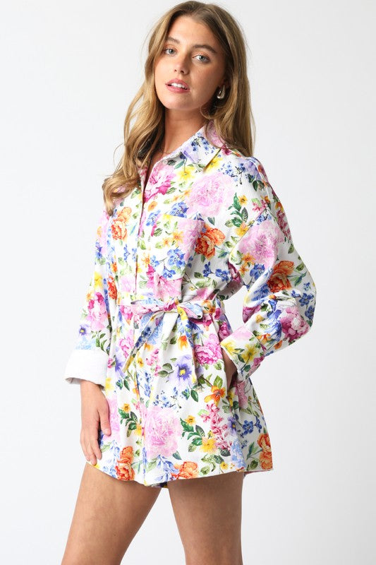 Multi Color Floral Romper