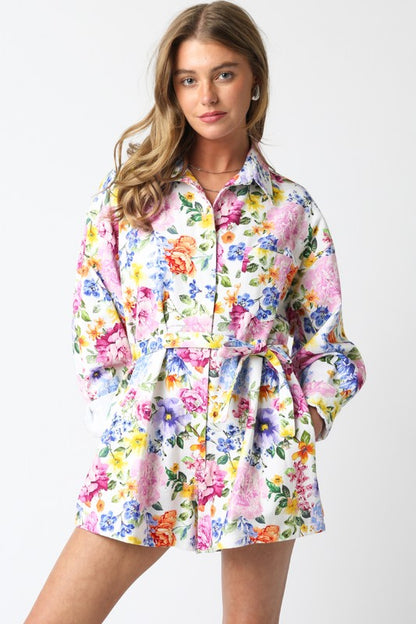 Multi Color Floral Romper