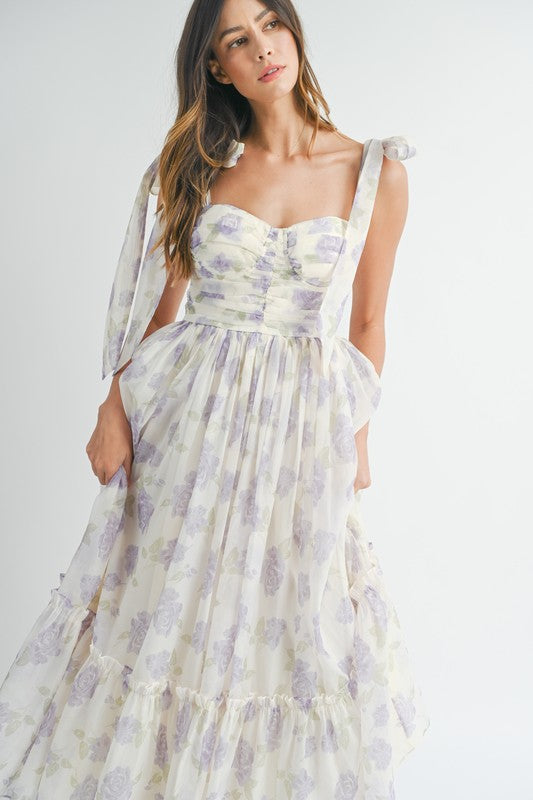 Lavender Tiered Midi Dress