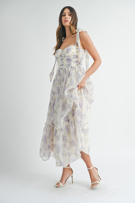 Lavender Tiered Midi Dress