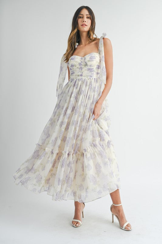 Lavender Tiered Midi Dress