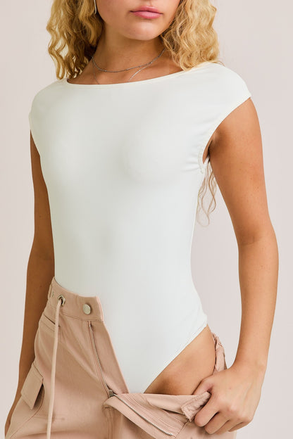 White Open Back Bodysuit