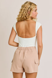 White Open Back Bodysuit