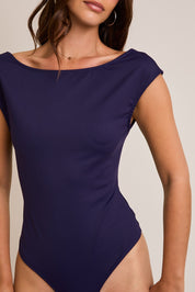 Navy Open Back Bodysuit