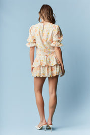 Floral Eyelet Smocked Top & Skirt Set