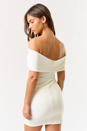 Oversized Bow Off Shoulder Mini Dress