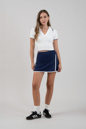 Navy Wrap Tennis Mini Skirt
