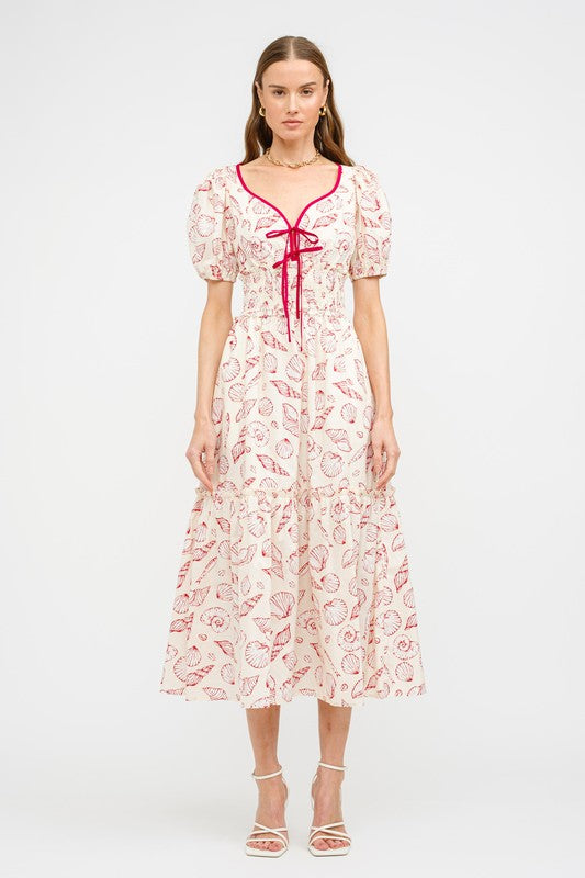 Red Sea Shell Midi Dress