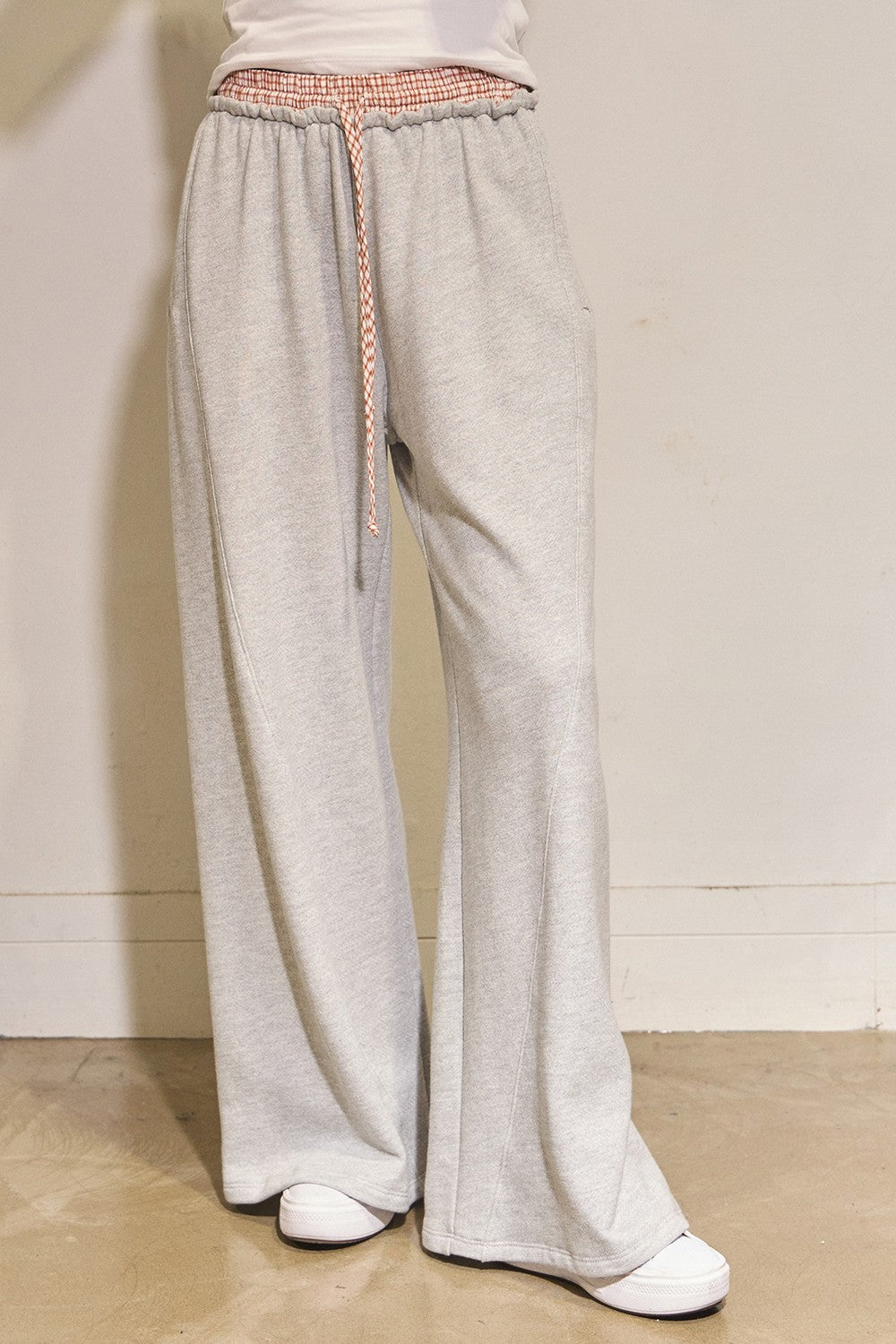 Checkered Waist Band Boxer Sweatpants