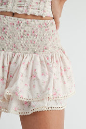 Pink Floral Corset Top & Skirt Set