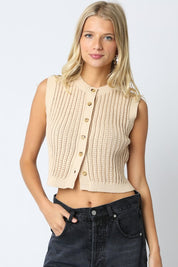 Beige Eliza Sweater Vest