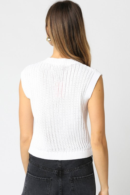 White Eliza Sweater Vest