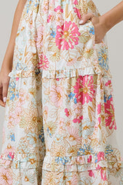 White Day Lily Tiered Maxi Dress