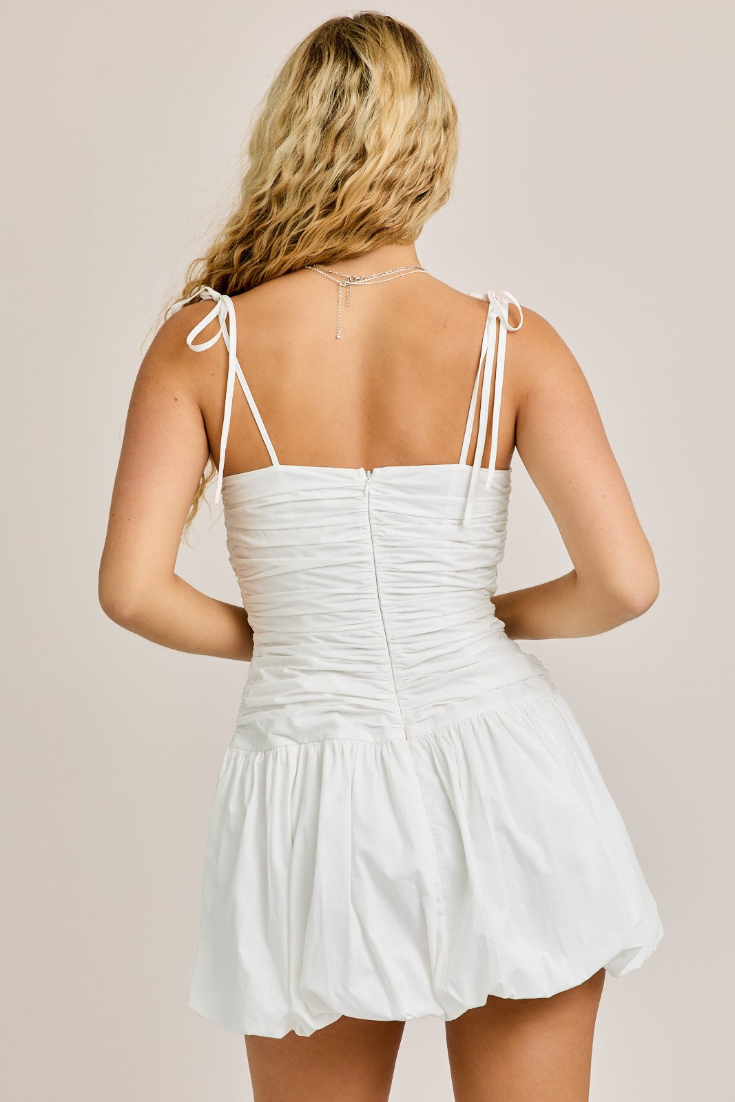 White Tie Bubble Dress