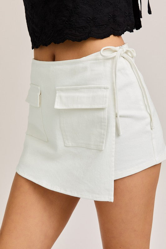 White Tie Side Skirt
