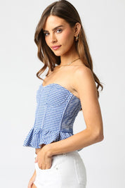 Blue Gingham Top