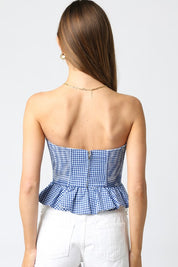 Blue Gingham Top