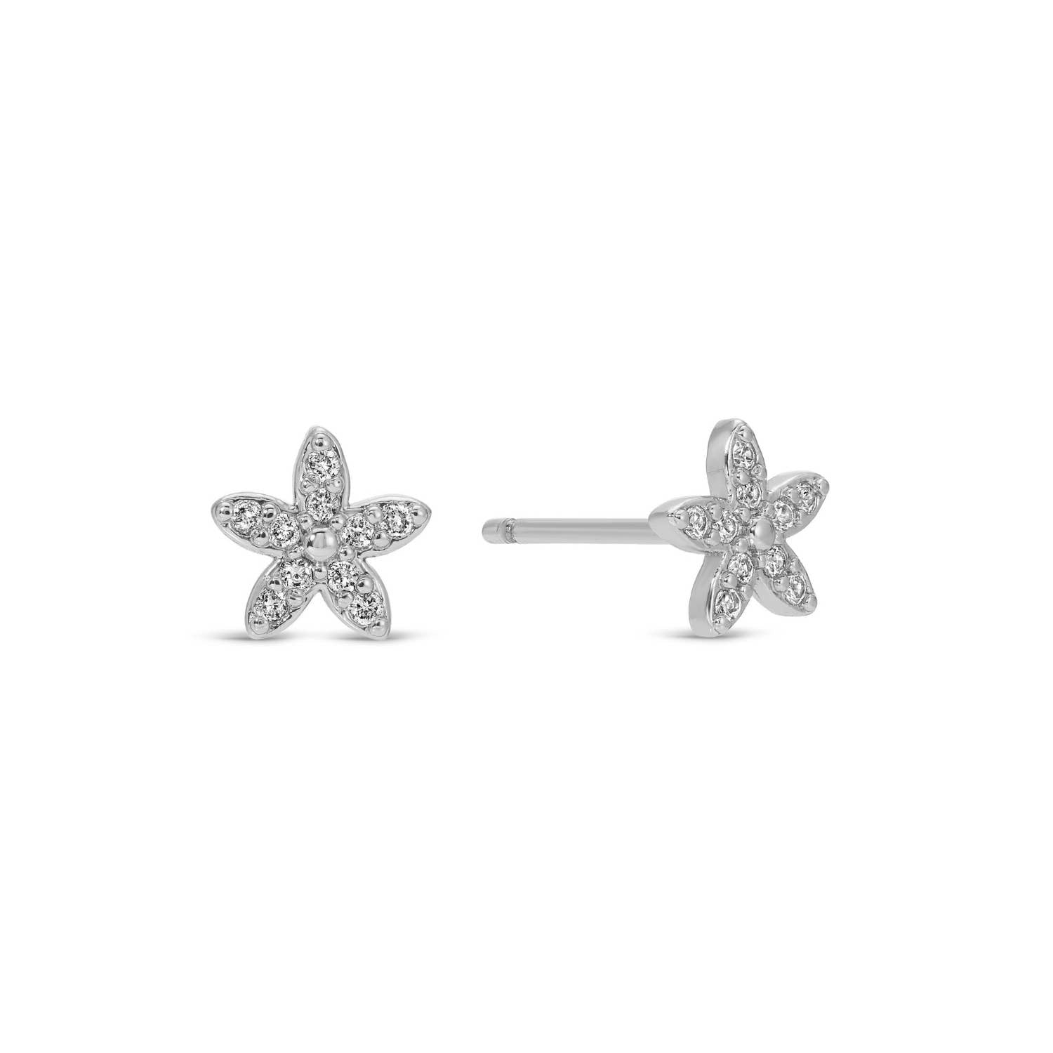 Pave Flower Studs