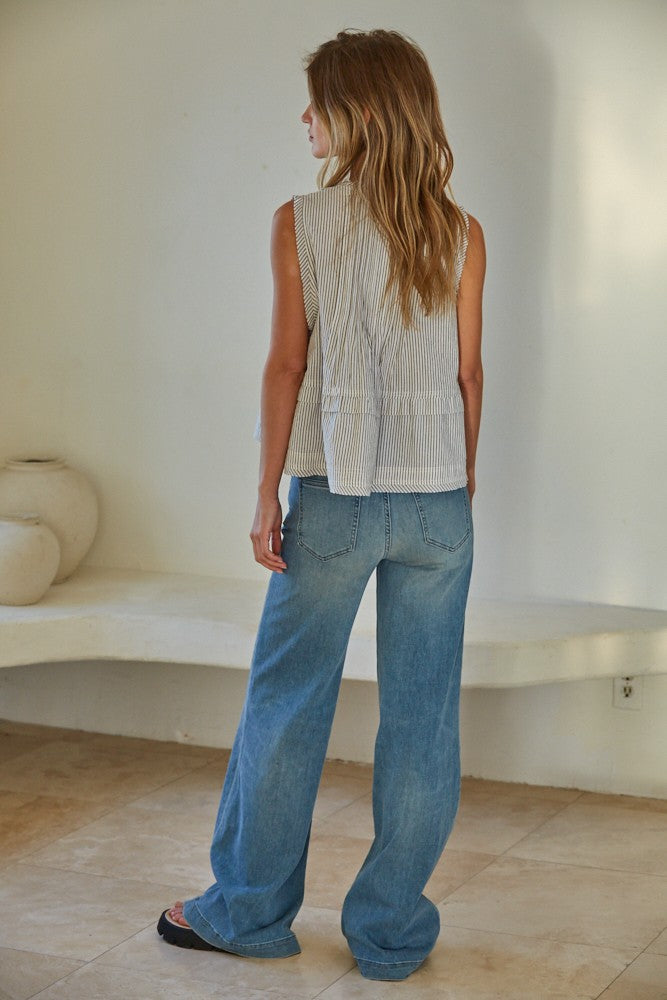Stripe Sleeveless Top