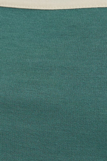 Teal Overlap Mini Dress