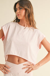 Pink Cutout Back Layering Tee
