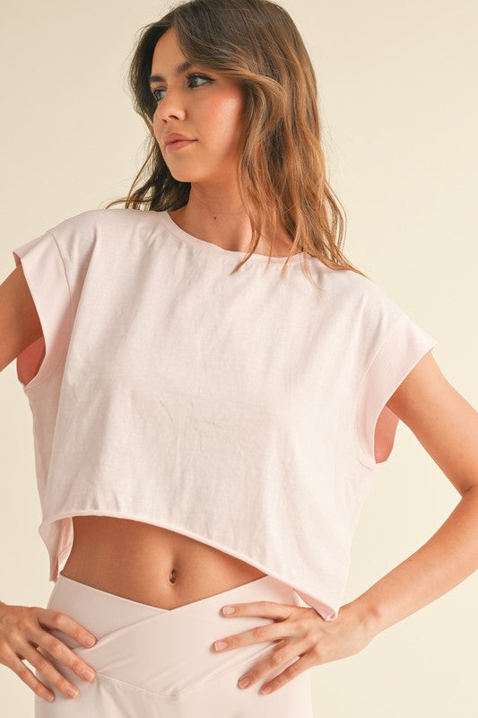 Pink Cutout Back Layering Tee