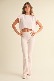 Pink Cutout Back Layering Tee