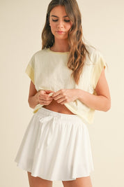 Yellow Cutout Back Layering Tee