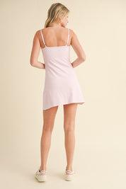 Pink Gingham Print Sweetheart Dress