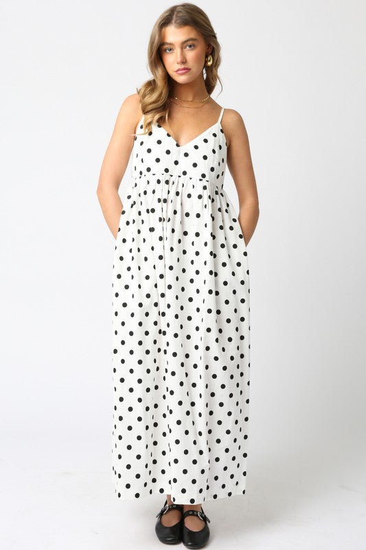 White & Black Polka Dot Dress