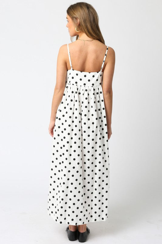White & Black Polka Dot Dress
