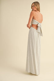 Striped Tie Back Maxi Dress