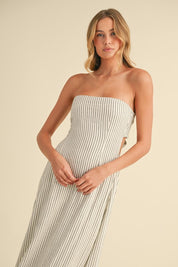 Striped Tie Back Maxi Dress