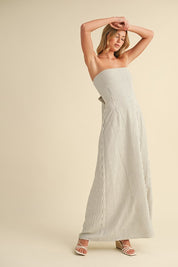 Striped Tie Back Maxi Dress